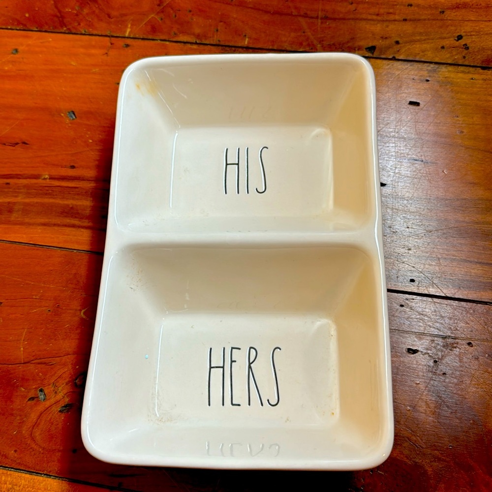 Rae Dunn his & hers trinket bowl